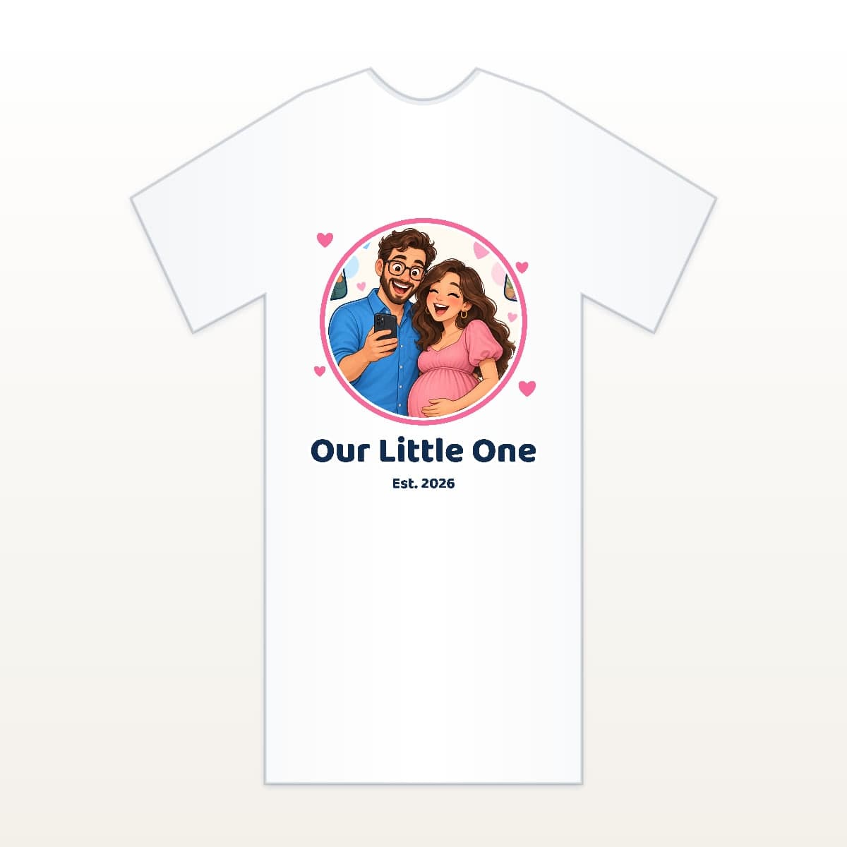 Personalized Photo T-Shirt, Unisex White Crew Neck